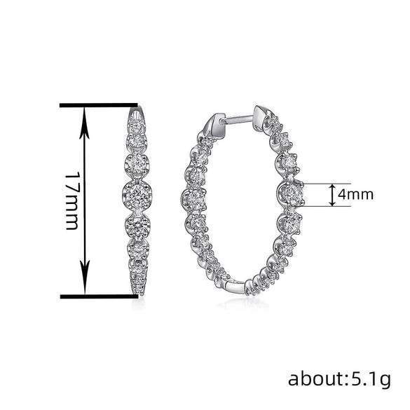 Wholesale Women's Geometric Copper Zircon Earrings Niche Style