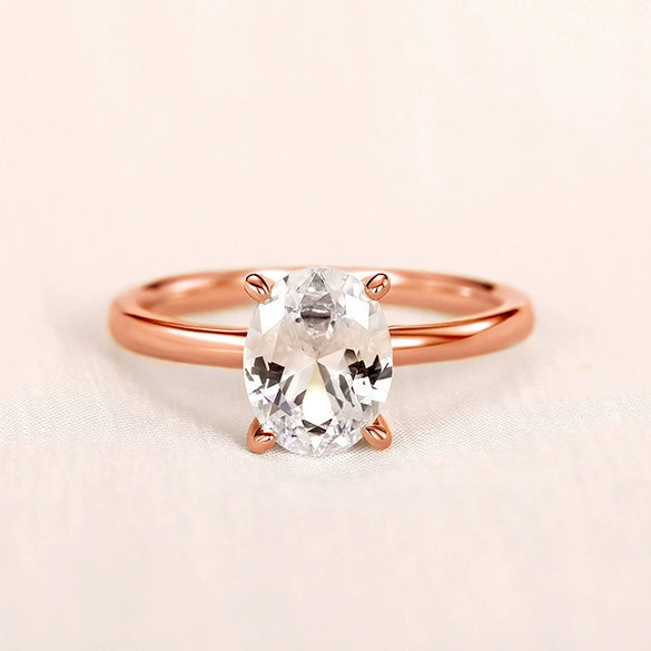 Wholesale Women's Geometric Copper Zircon Inlaid Oval Ring Jewelry