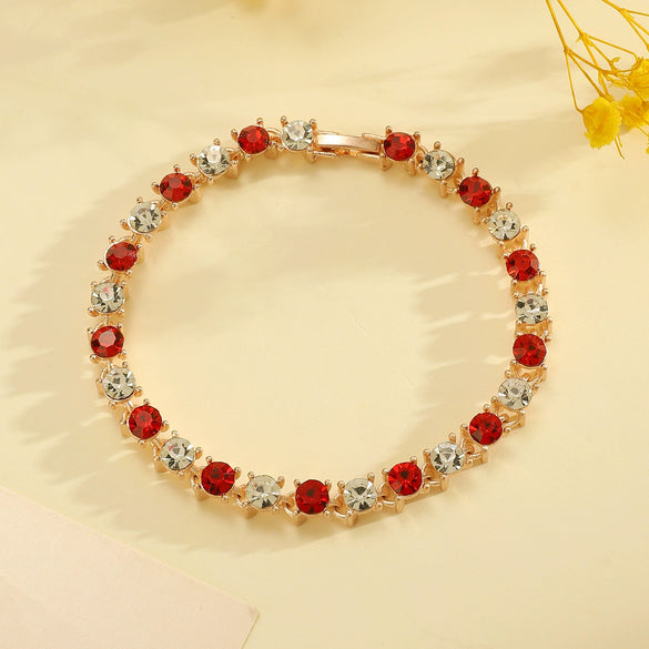 Wholesale Women's Geometric Copper Zircon Woven Claw Chain Bracelet Set With Diamonds