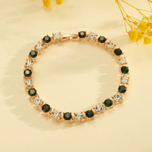 Wholesale Women's Geometric Copper Zircon Woven Claw Chain Bracelet Set With Diamonds