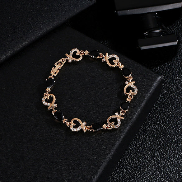 Wholesale Women's Geometric Copper Zircon Woven Claw Chain Bracelet Set With Diamonds