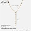 Wholesale Women's Geometric Cross Chain 18K Gold Plated Stainless Steel Necklace Light Luxury Style