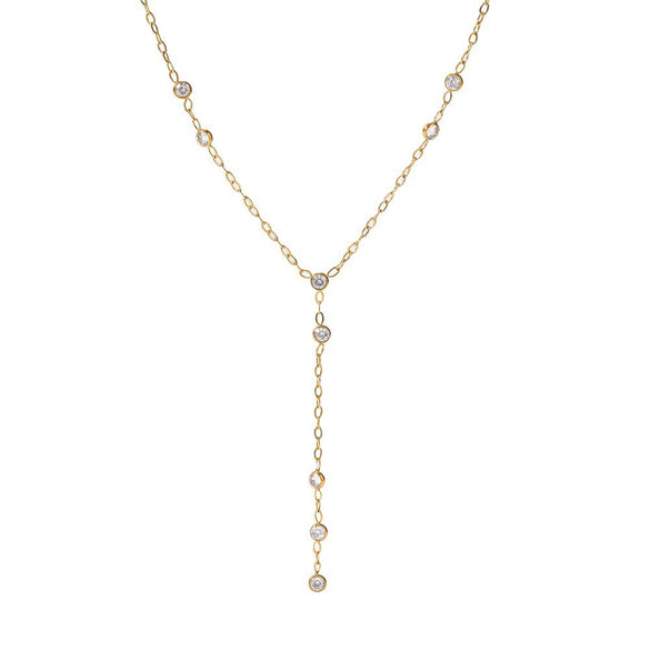 Wholesale Women's Geometric Cross Chain 18K Gold Plated Stainless Steel Necklace Light Luxury Style