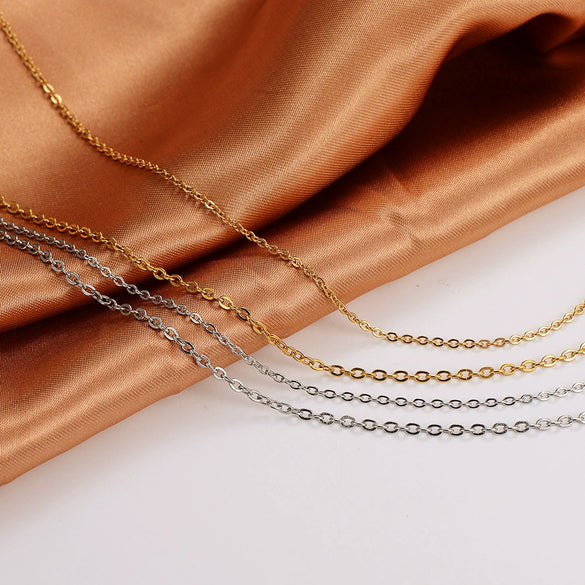 Wholesale Women's Geometric Cross Chain Necklace Titanium Steel Electroplated