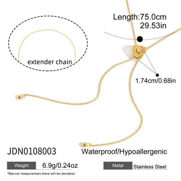 Wholesale Women's Geometric Cross Long Yshaped Necklace Electroplated Titanium Steel And Stainless Steel Jewelry