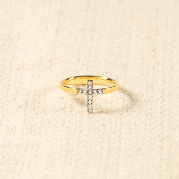 Wholesale Women's Geometric Cross Ring S925 Sterling Silver Dyed Black Electroplated
