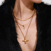 Wholesale Women's Geometric Cross Titanium Steel And Stainless Steel Electroplated Necklace Jewelry