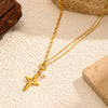 Wholesale Women's Geometric Cross Titanium Steel Stainless Steel Necklace With Vacuum Real Gold Plating In Pvd Furnace