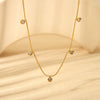 Wholesale Women's Geometric Cross Zircon Pendant Titanium Steel Necklace With 18K Gold Plating And Polishing