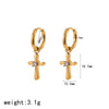 Wholesale Women's Geometric Crossshaped Stainless Steel Electroplated Earrings