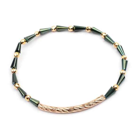 Wholesale Women's Geometric Crystal Beaded Elastic Bracelet