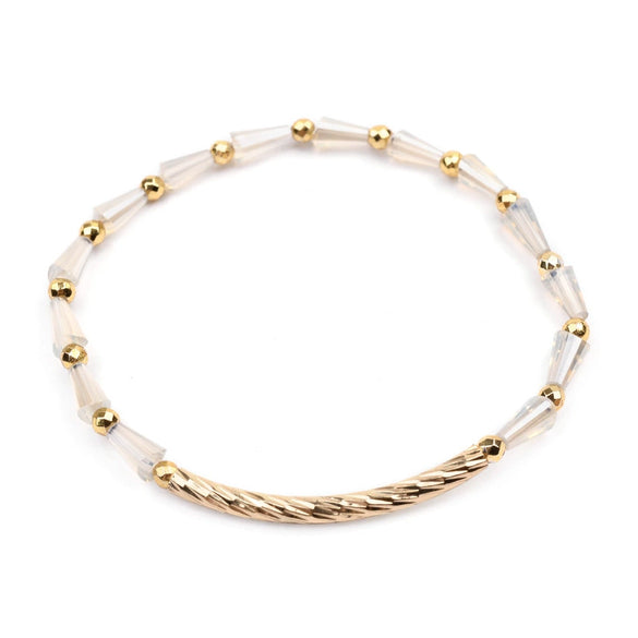 Wholesale Women's Geometric Crystal Beaded Elastic Bracelet
