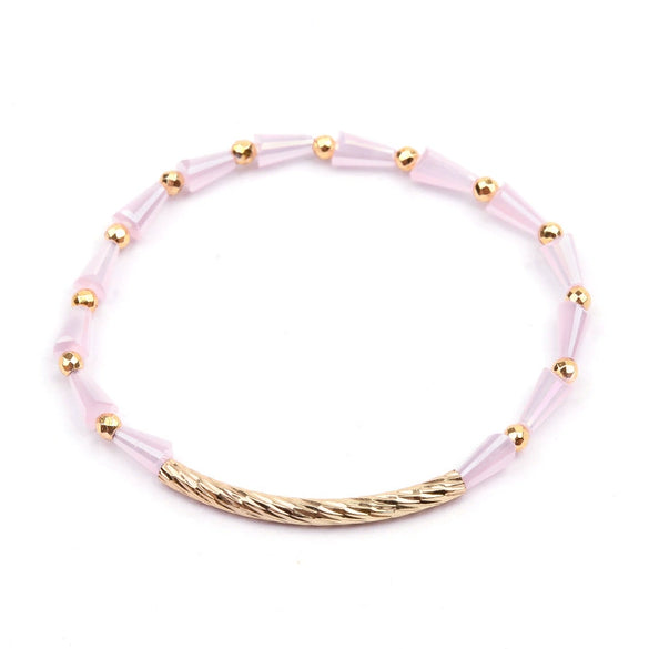 Wholesale Women's Geometric Crystal Beaded Elastic Bracelet