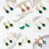 Wholesale Women's Geometric Crystal Glass Gold Plated Electroplated Retro Earrings