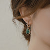 Wholesale Women's Geometric Crystal Glass Gold Plated Electroplated Retro Earrings