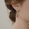 Wholesale Women's Geometric Crystal Glass Gold Plated Electroplated Retro Earrings