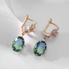 Wholesale Women's Geometric Crystal Glass Gold Plated Electroplated Retro Earrings
