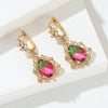 Wholesale Women's Geometric Crystal Glass Gold Plated Electroplated Retro Earrings