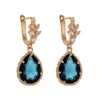 Wholesale Women's Geometric Crystal Glass Gold Plated Electroplated Retro Earrings