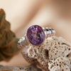 Wholesale Women's Geometric Crystal Ring Set With Gemstones S925 Sterling Silver Natural Color Topaz Amethyst