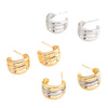 Wholesale Women's Geometric Cshaped Electroplated Zinc Alloy Earrings With 14K Gold Ear Needles