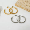 Wholesale Women's Geometric Cshaped Stainless Steel Earrings 14K Gold Plated