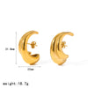 Wholesale Women's Geometric Cshaped Stainless Steel Earrings With Pvd Furnace Vacuum Real Gold Plating