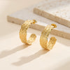 Wholesale Women's Geometric Cshaped Titanium Steel And Stainless Steel Earrings With Vacuum Real Gold Plating