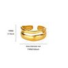 Wholesale Women's Geometric Cut Out Stainless Steel Goldplated Multilayer Open Titanium Steel Ring Electroplated