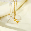 Wholesale Women's Geometric 3D Mushroom Pendant Titanium Steel Water Wave Chain Necklace 18K Gold Plated
