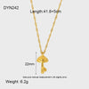 Wholesale Women's Geometric 3D Mushroom Pendant Titanium Steel Water Wave Chain Necklace 18K Gold Plated