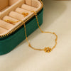 Wholesale Women's Geometric Daisy Pendant Stainless Steel 18K Gold Plated Bracelet Highend Jewelry