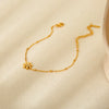 Wholesale Women's Geometric Daisy Pendant Stainless Steel 18K Gold Plated Bracelet Highend Jewelry