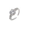 Wholesale Women's Geometric Diamond Copper Ring With Adjustable Opening