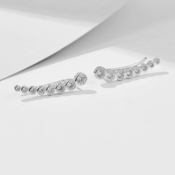 Wholesale Women's Geometric Diamond Design S925 Sterling Silver Earrings