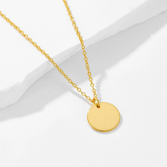 Wholesale Women's Geometric Diamond Design Sterling Silver Round Pendant Cross Chain Necklace