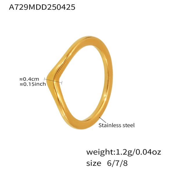 Wholesale Women's Geometric Diamond Index Finger Ring Made Of Stainless Steel And Zircon With 18K Gold Electroplating