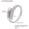 Wholesale Women's Geometric Diamond Index Finger Ring Made Of Stainless Steel And Zircon With 18K Gold Electroplating