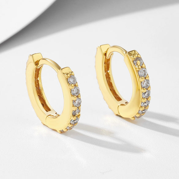 Wholesale Women's Geometric Diamond Micropaved Zircon 925 Sterling Silver Earrings