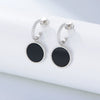 Wholesale Women's Geometric Diamond Round Black Onyx Sterling Silver 925 Silver Earrings