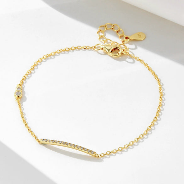 Wholesale Women's Geometric Diamond S925 Sterling Silver Bracelet Simple Cold Style Jewelry