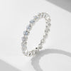 Wholesale Women's Geometric Diamond S925 Sterling Silver Ring Jewelry