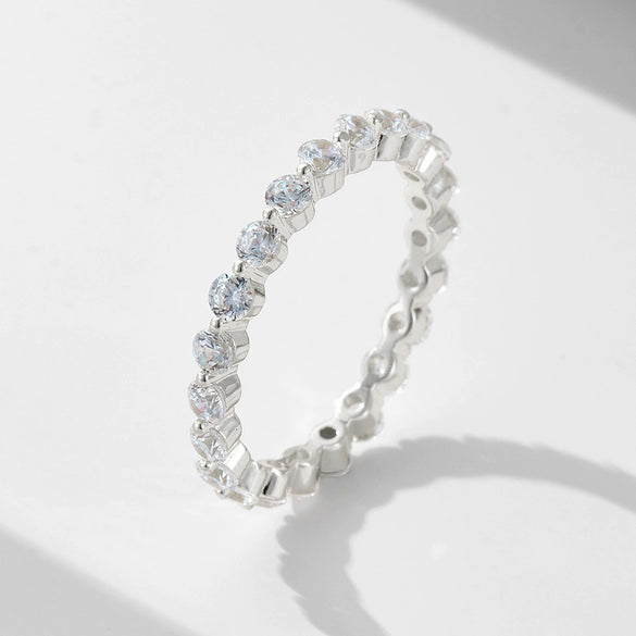 Wholesale Women's Geometric Diamond S925 Sterling Silver Ring Jewelry