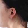 Wholesale Women's Geometric Diamond S925 Sterling Silver Spiked Tapered Ear Buckle Earrings