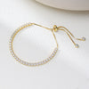 Wholesale Women's Geometric Diamond S925 Sterling Silver Telescopic Adjustable Tennis Bracelet Hand Jewelry