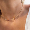 Wholesale Women's Geometric Diamond S925 Sterling Silver Tennis Chain Necklace