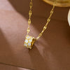 Wholesale Women's Geometric Diamond Stainless Steel Lip Chain Necklace