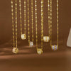 Wholesale Women's Geometric Diamond Stainless Steel Lip Chain Necklace