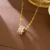 Wholesale Women's Geometric Diamond Stainless Steel Lip Chain Necklace