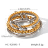 Wholesale Women's Geometric Diamond Stainless Steel Stacking Rings Highend Style